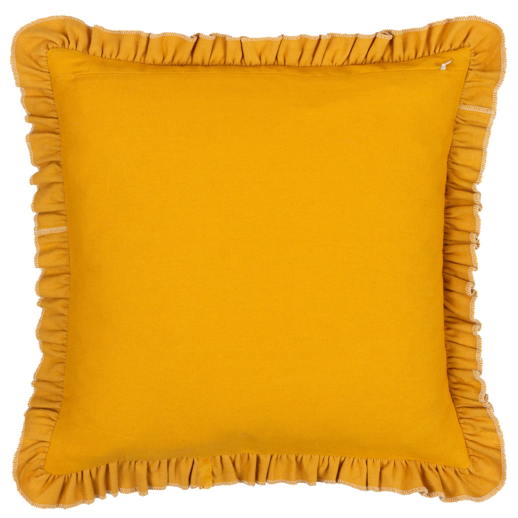 Daisy Frill Embroidered Velvet Cushion