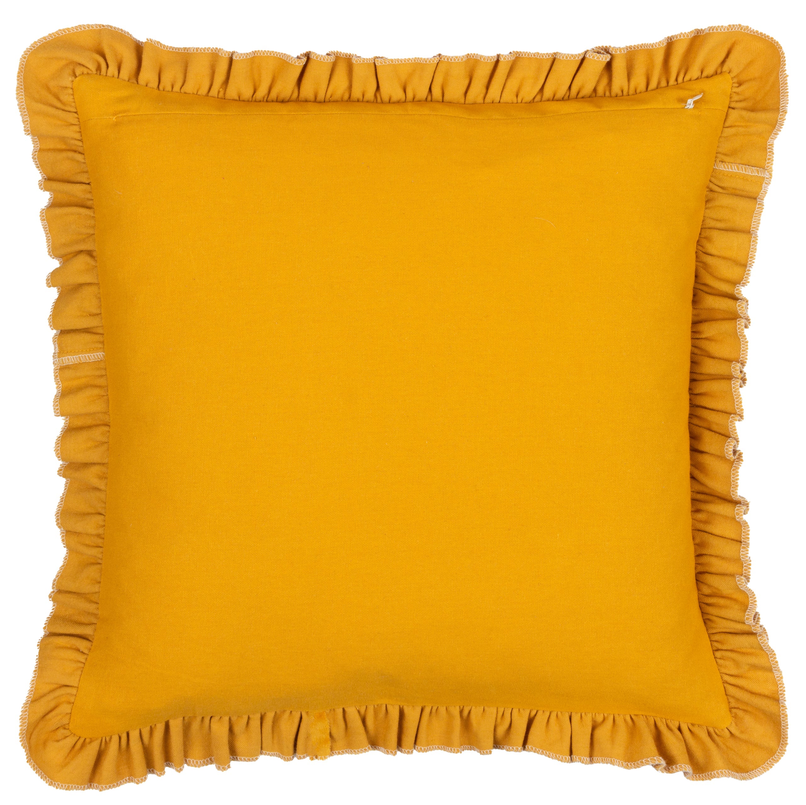 Daisy Frill Embroidered Velvet Cushion