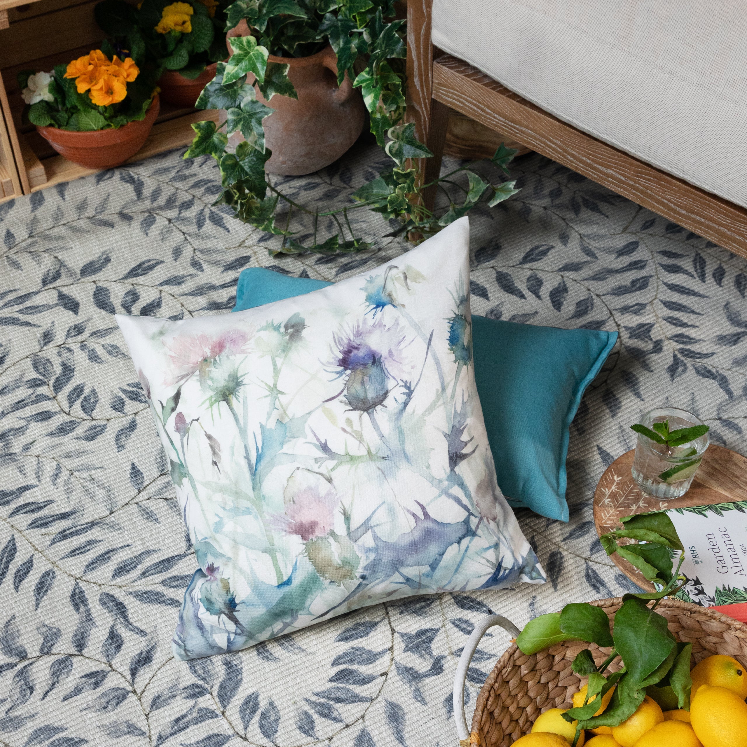 Damson Bristle Outdoor Cushion