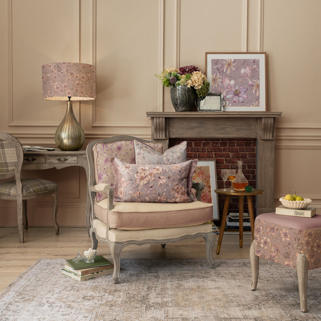 Daphne Printed Ruche Fringe Cushion