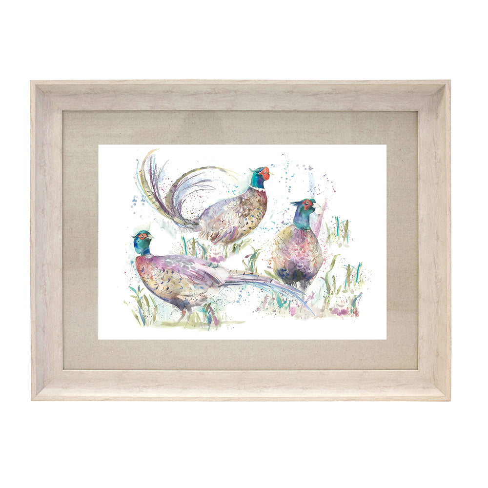 Dashing Pheasants Framed Print