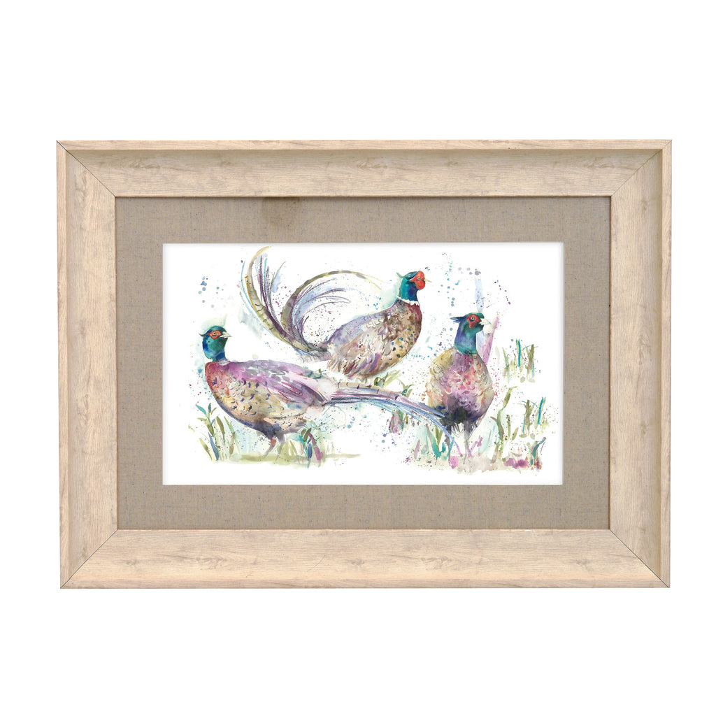 Dashing Pheasants Framed Print