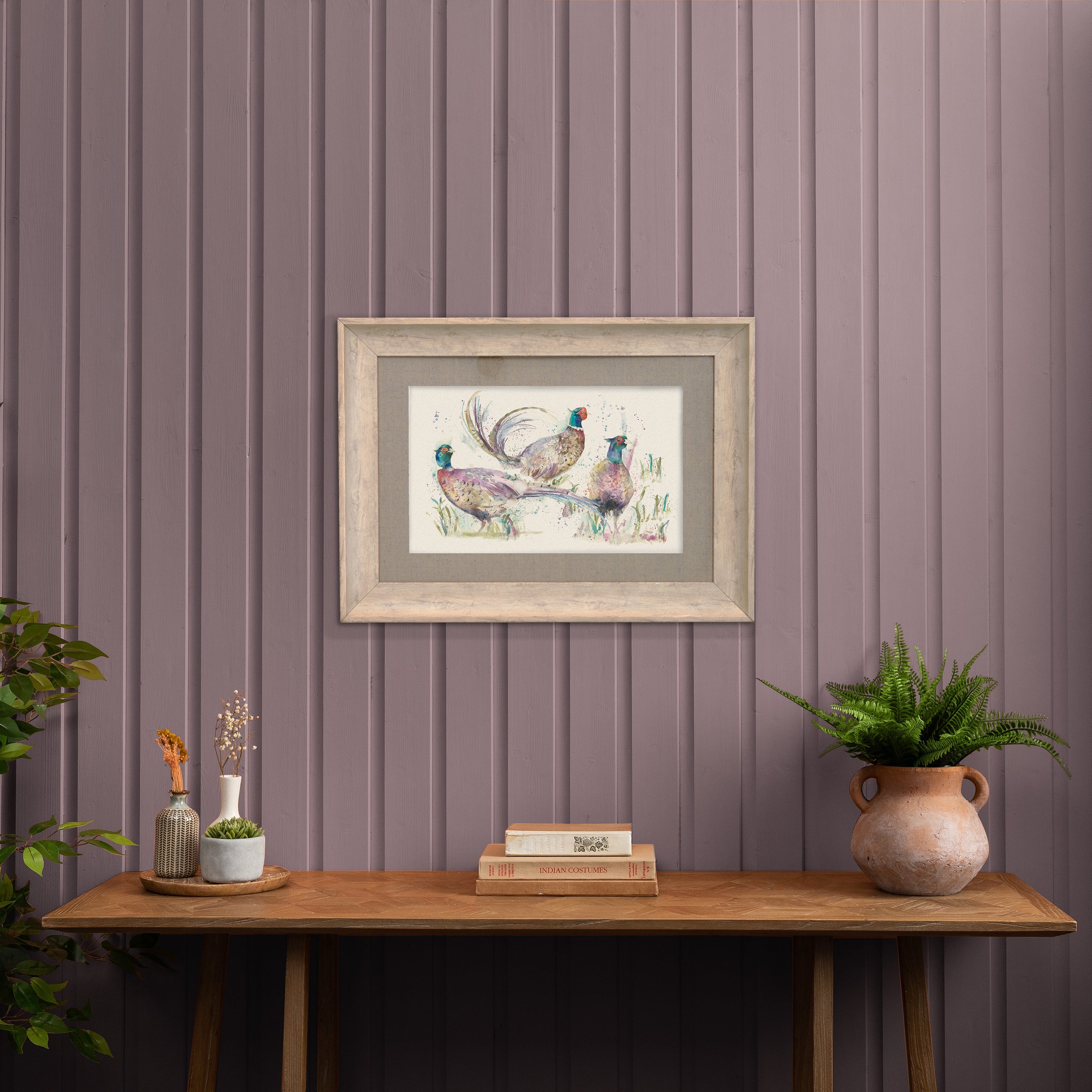 Dashing Pheasants Framed Print