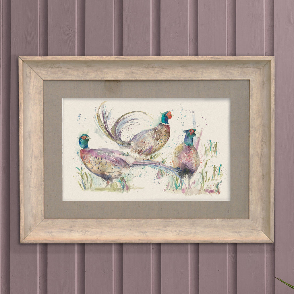 Dashing Pheasants Framed Print