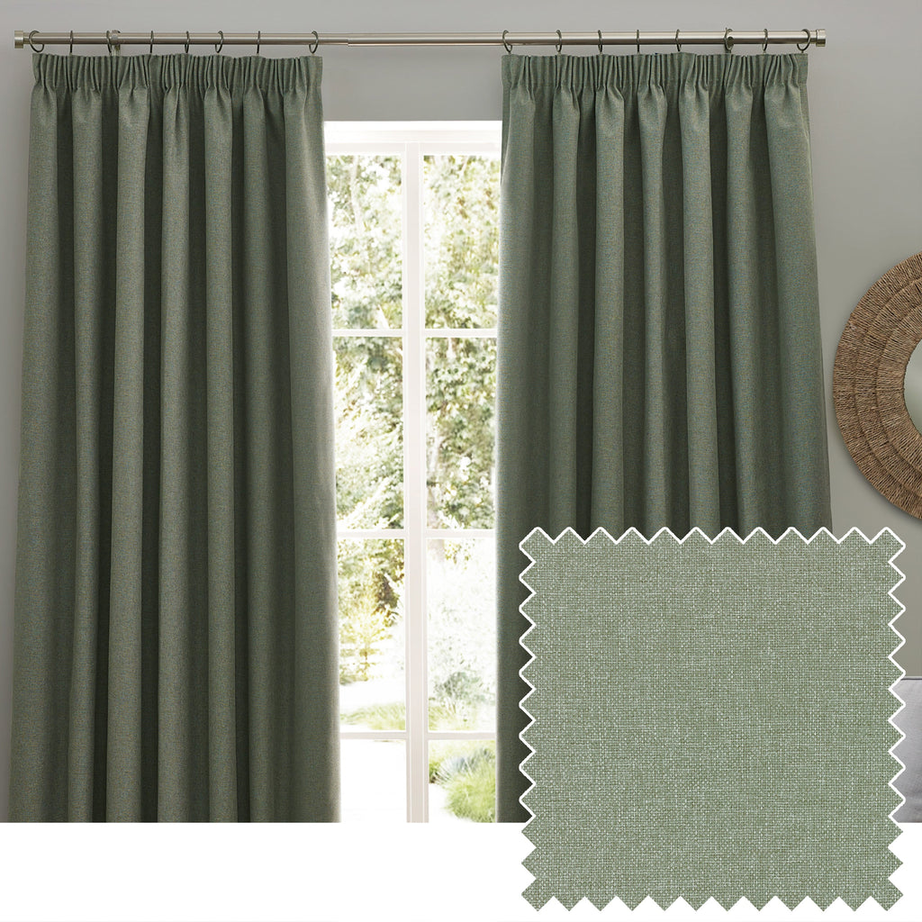 Dawn Textured Blackout Pencil Pleat Curtains