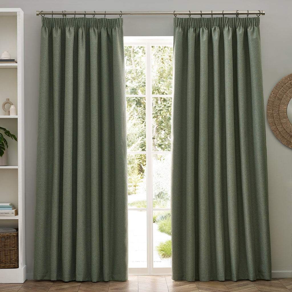 Dawn Textured Blackout Pencil Pleat Curtains