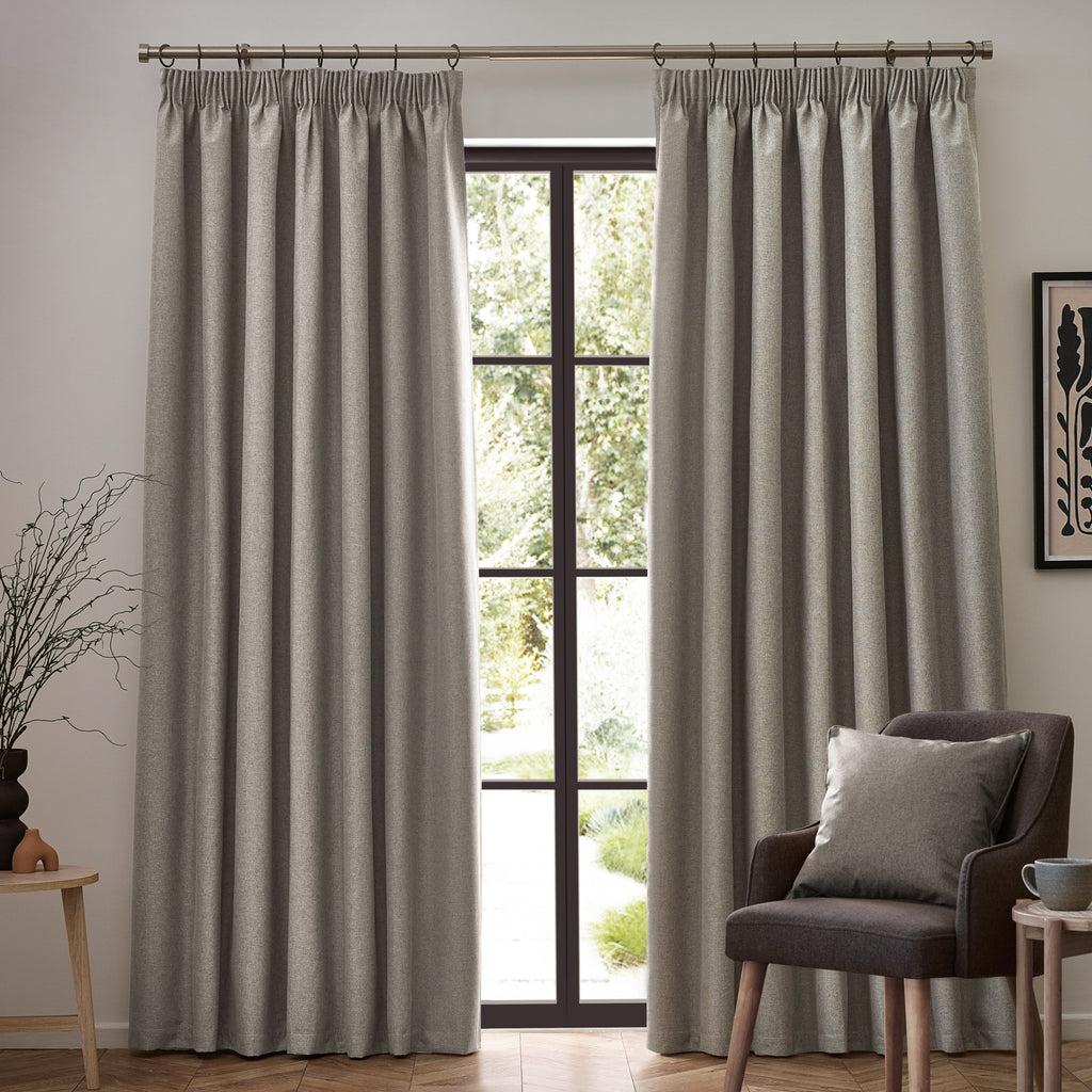 Dawn Textured Blackout Pencil Pleat Curtains