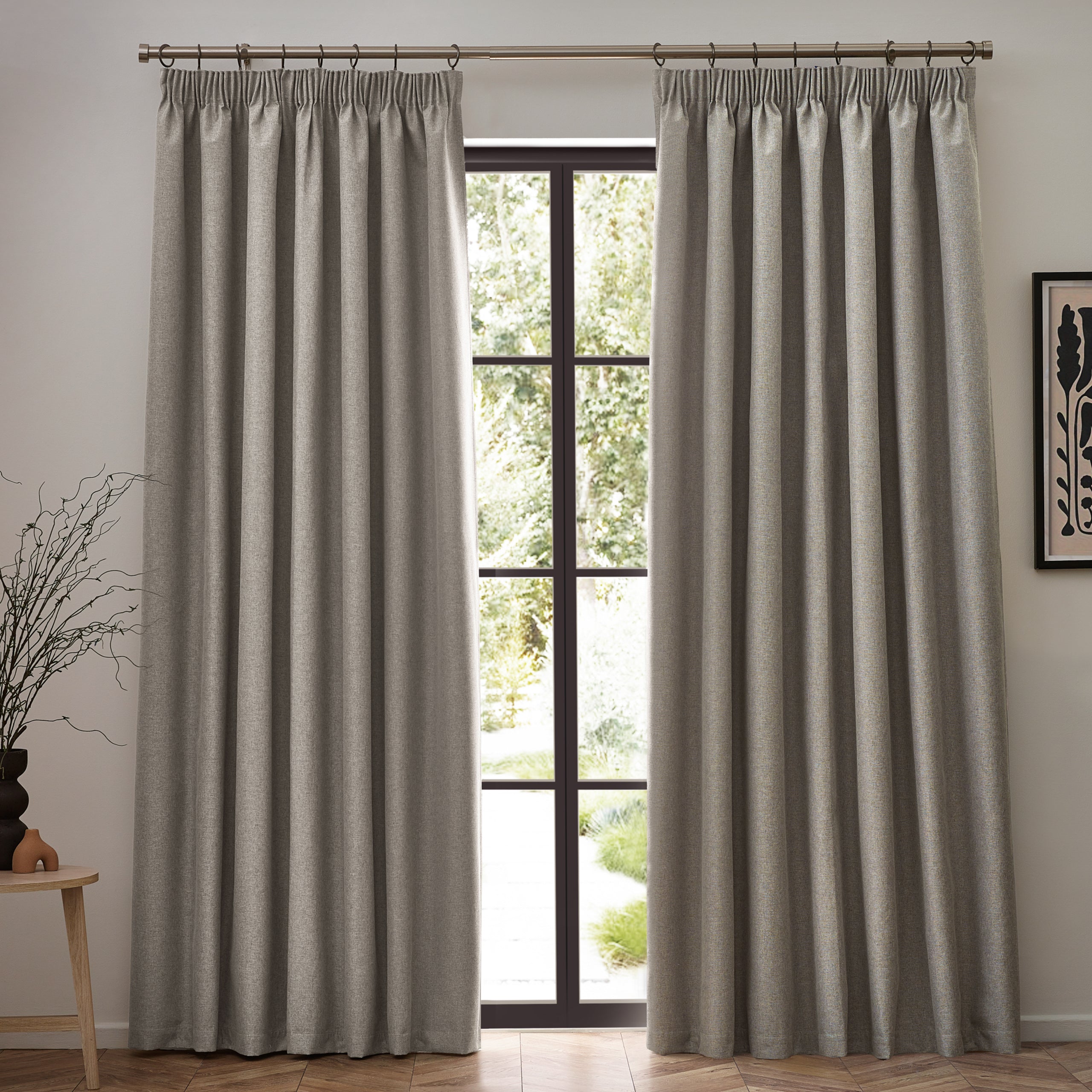 Dawn Textured Blackout Pencil Pleat Curtains