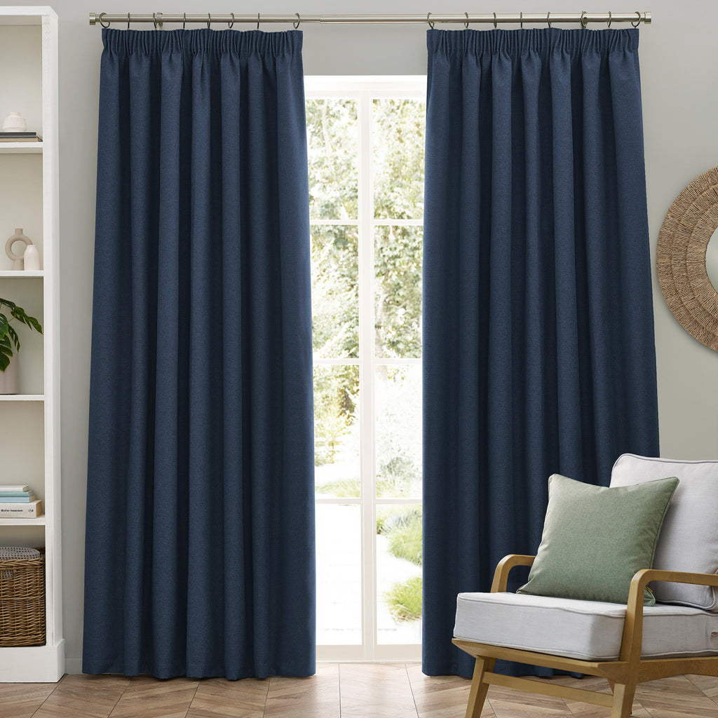 Dawn Textured Blackout Pencil Pleat Curtains