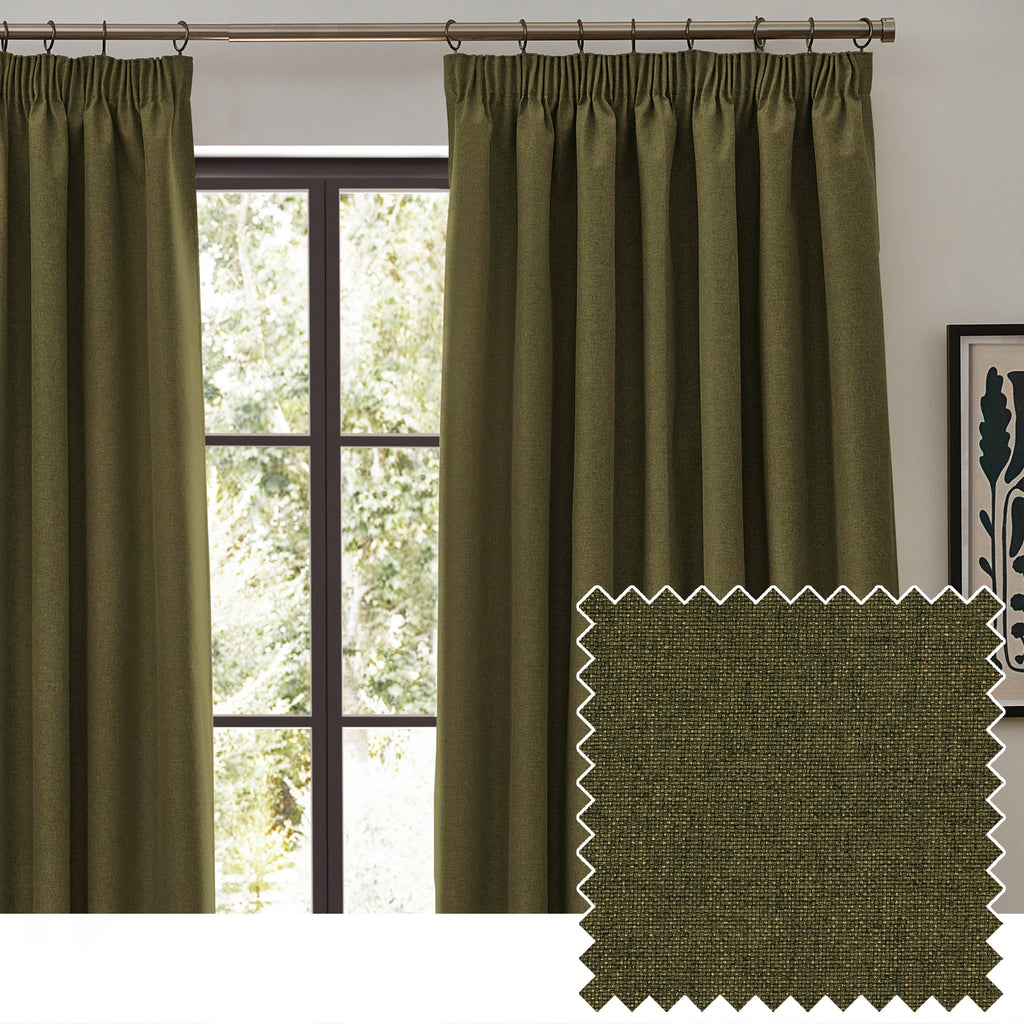 Dawn Textured Blackout Pencil Pleat Curtains