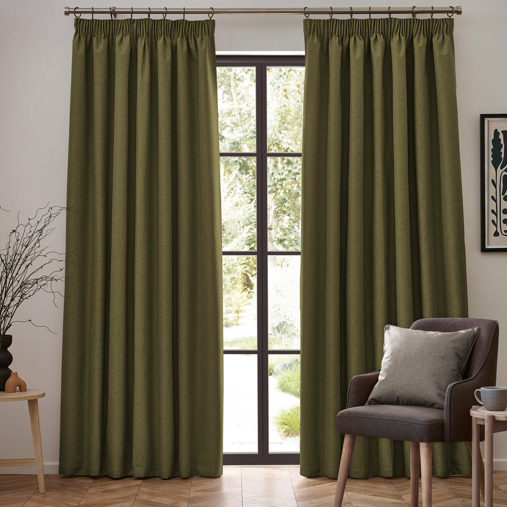 Dawn Textured Blackout Pencil Pleat Curtains