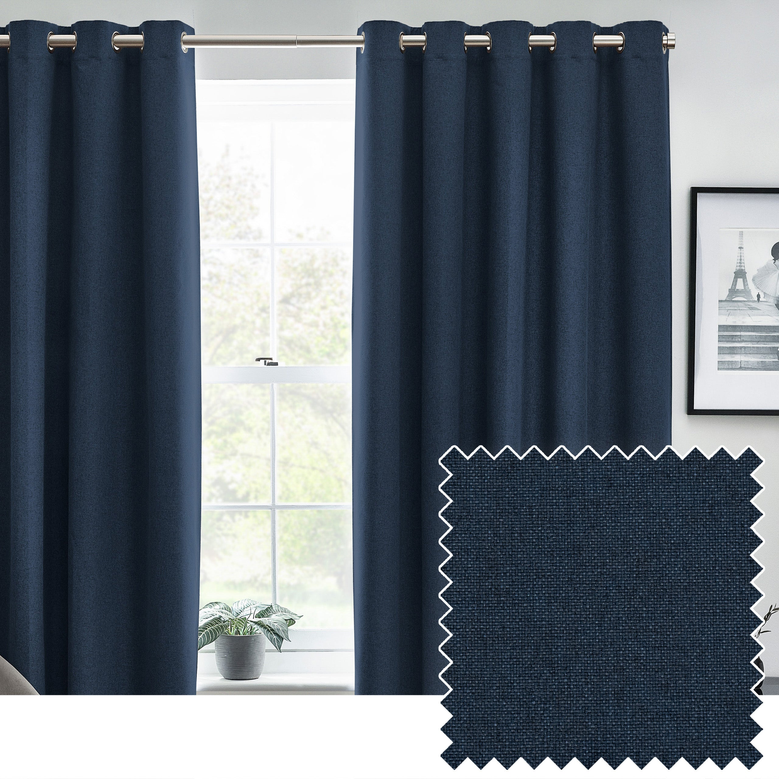 Dawn Textured Blackout Eyelet Curtains