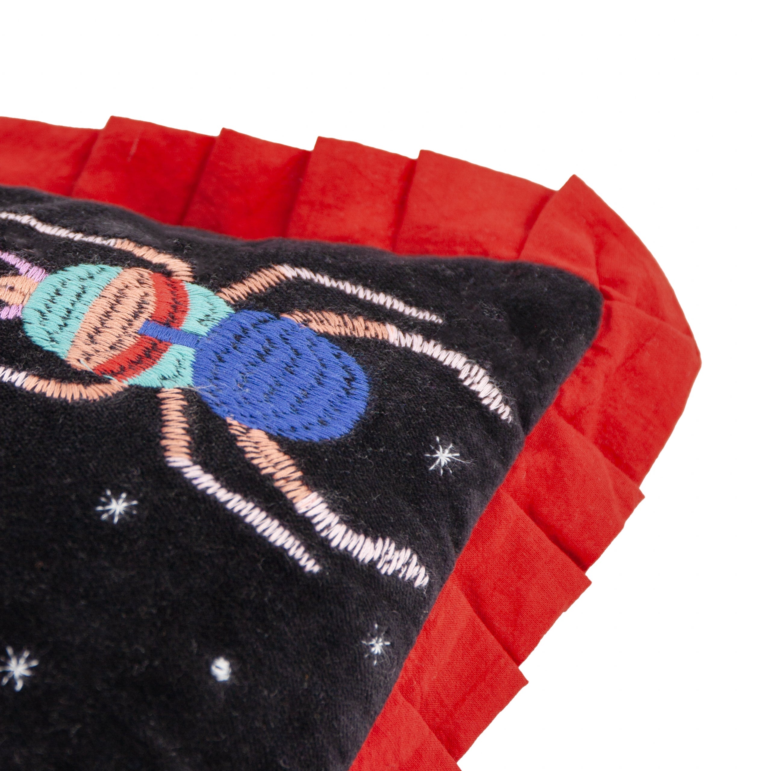 Darkling Beetles Embroidered Velvet Cushion