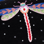 Darkling Beetles Embroidered Velvet Cushion