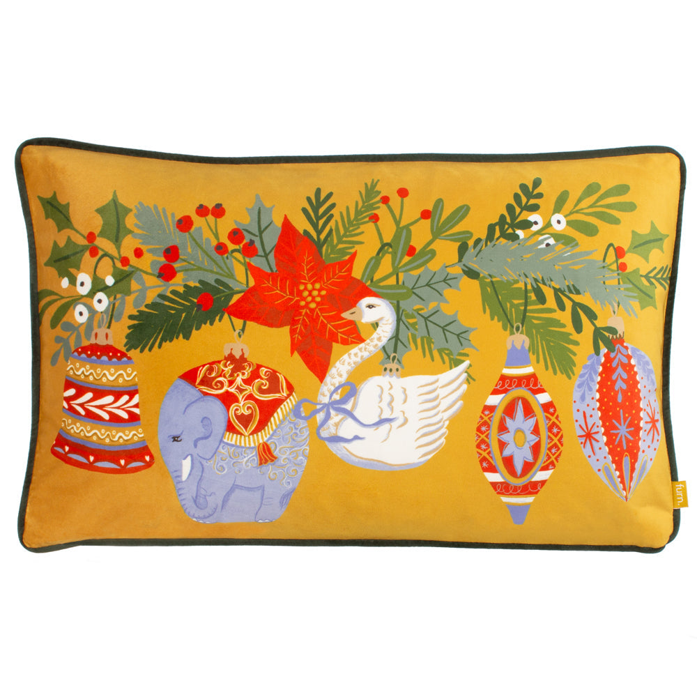 Deck The Halls Baubles Rectangular Cushion