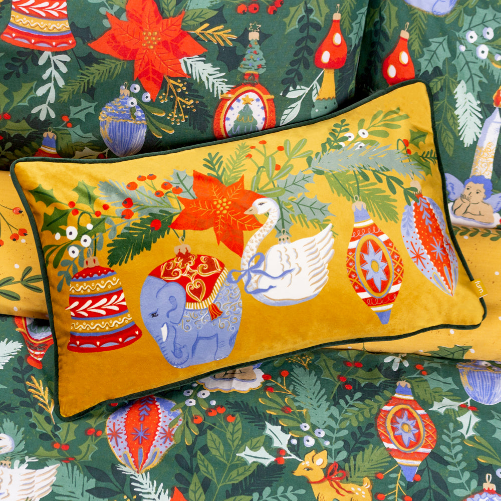 Deck The Halls Baubles Rectangular Cushion