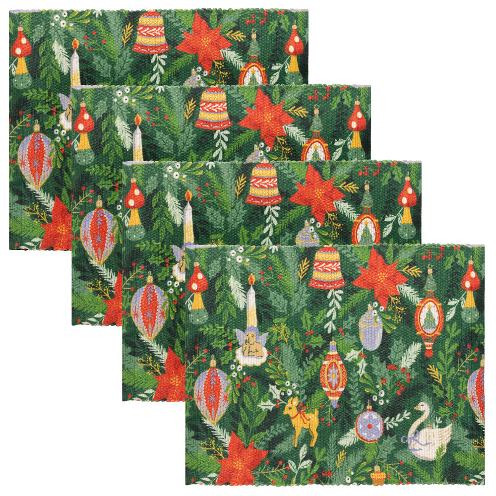 Deck The Halls Set of 4 Christmas Festive Placemats