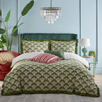 Deco Palm Printed Ruffle Duvet Cover Set