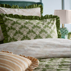 Deco Palm Printed Ruffle Duvet Cover Set