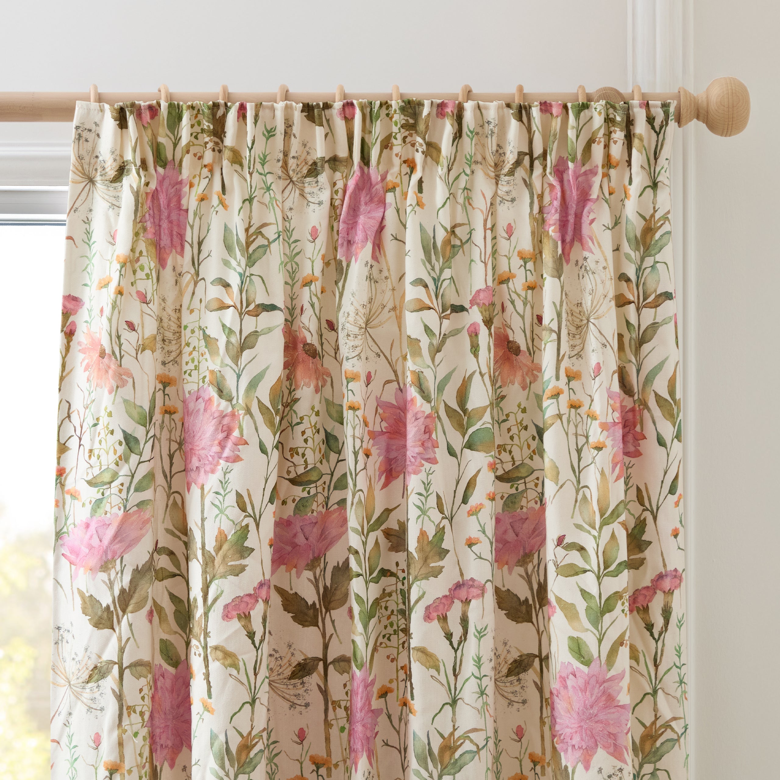 Delamere Printed Pencil Pleat Curtains