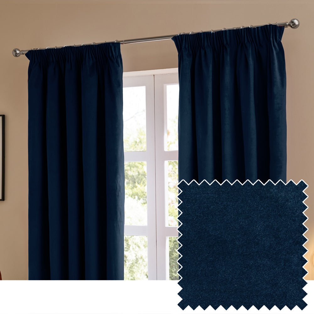 The Ultimate Velvet Room Darkening Pencil Pleat Curtains
