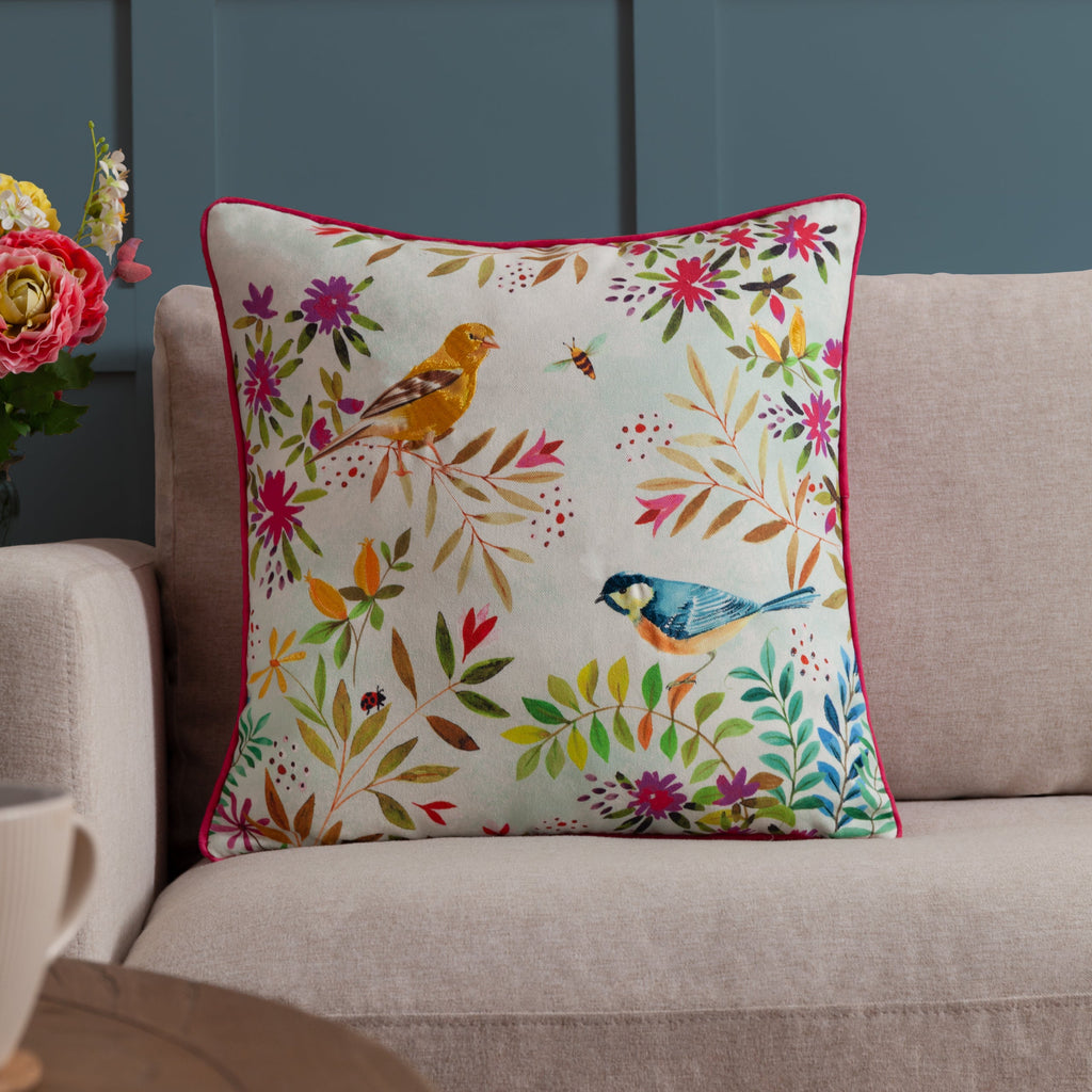 Daisy Hill Willow Birds Printed Cushion
