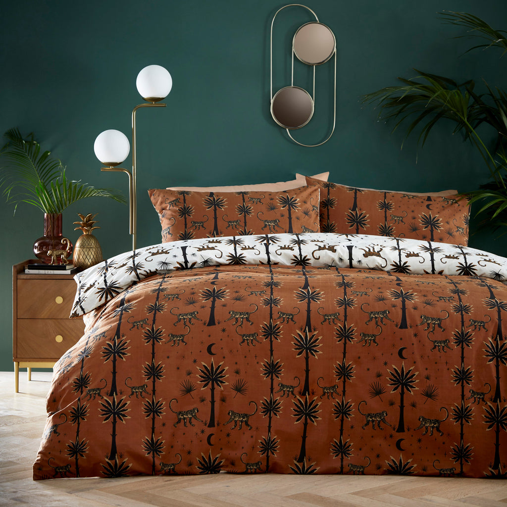Desert Monkey Exotic Printed Reversible Duvet Cover Set