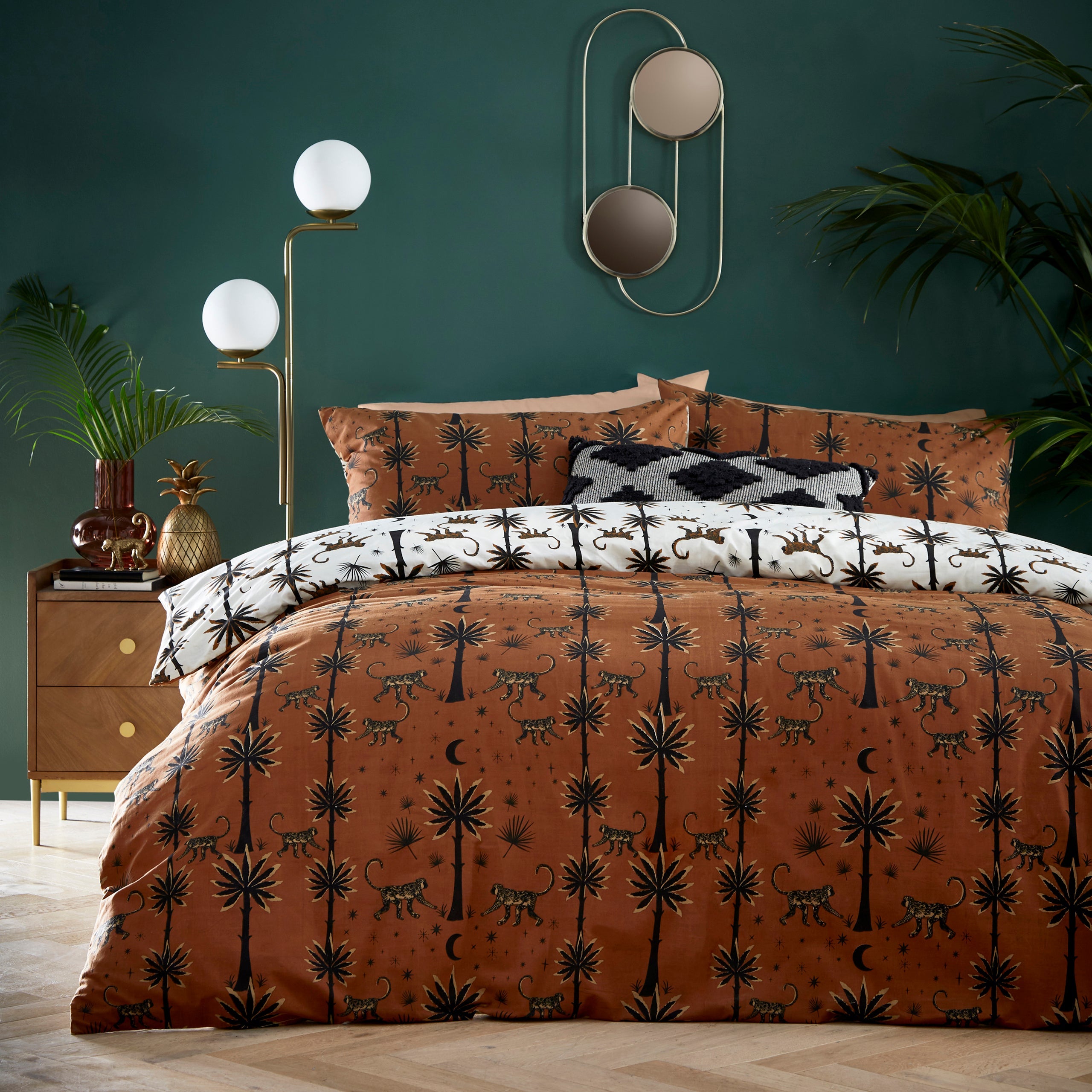 Desert Monkey Exotic Printed Reversible Duvet Cover Set