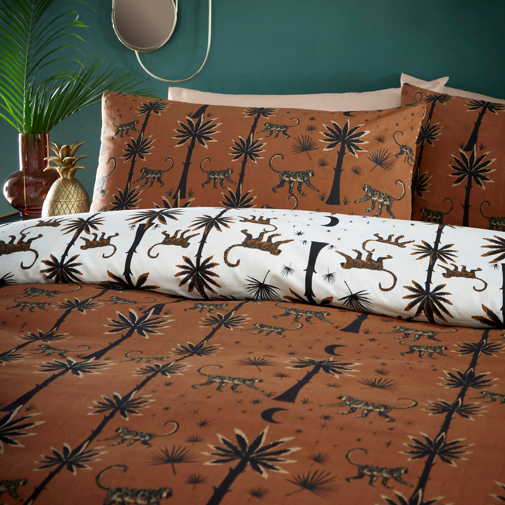 Desert Monkey Exotic Printed Reversible Duvet Cover Set
