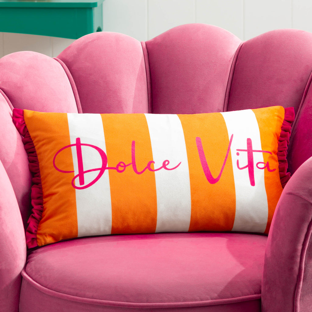 Dolcevita Striped Velvet Cushion