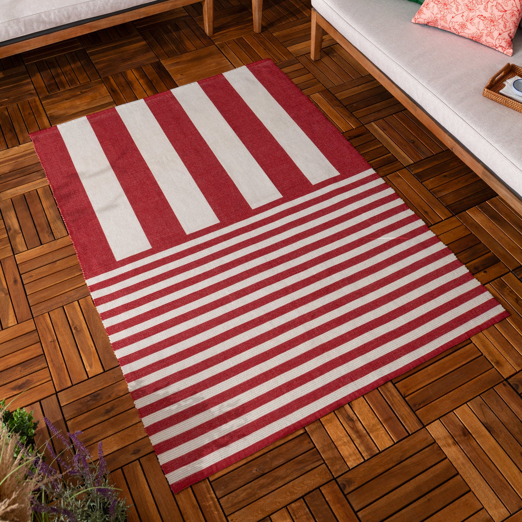 Deck Stripe Printed Indoor/Outdoor Outdoor Rug