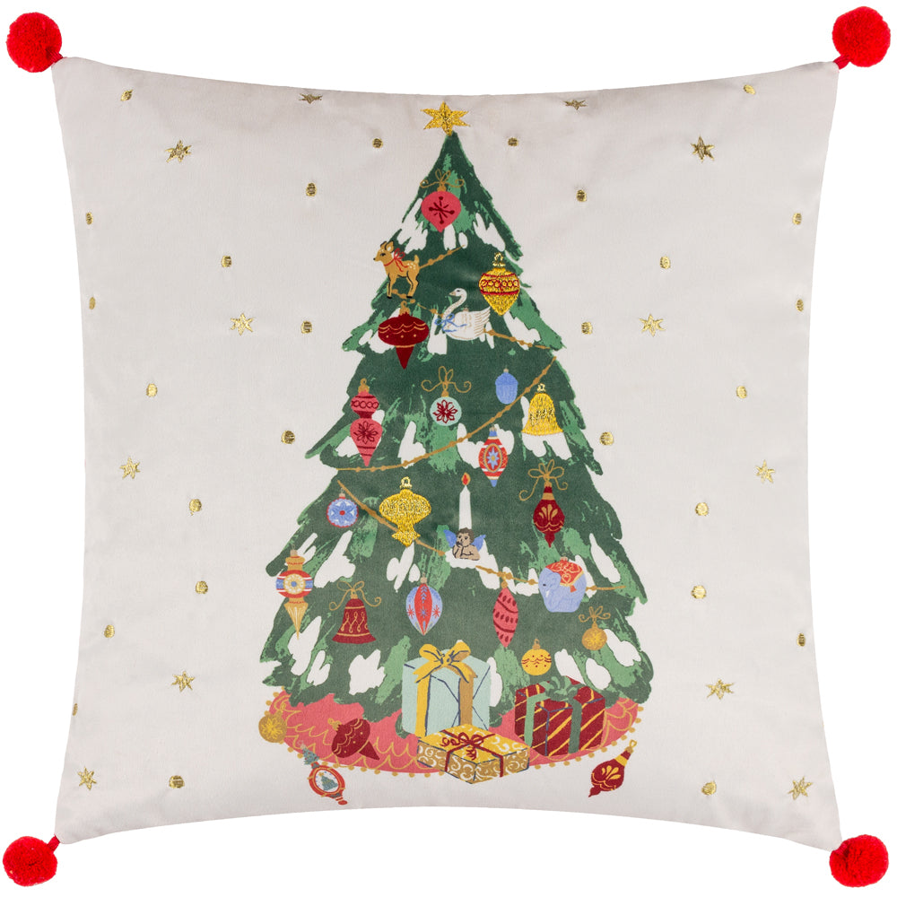 Deck The Halls Tree Cushion Ivory