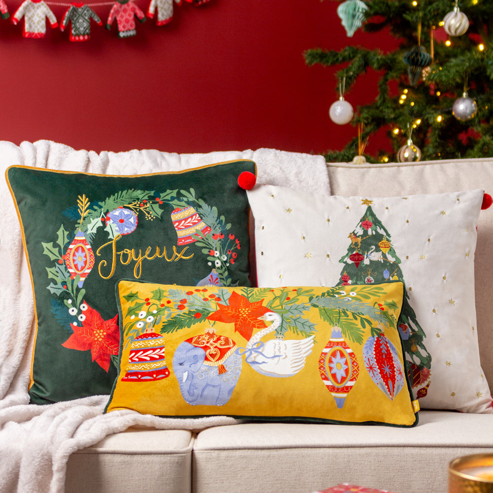Deck The Halls Tree Cushion Ivory
