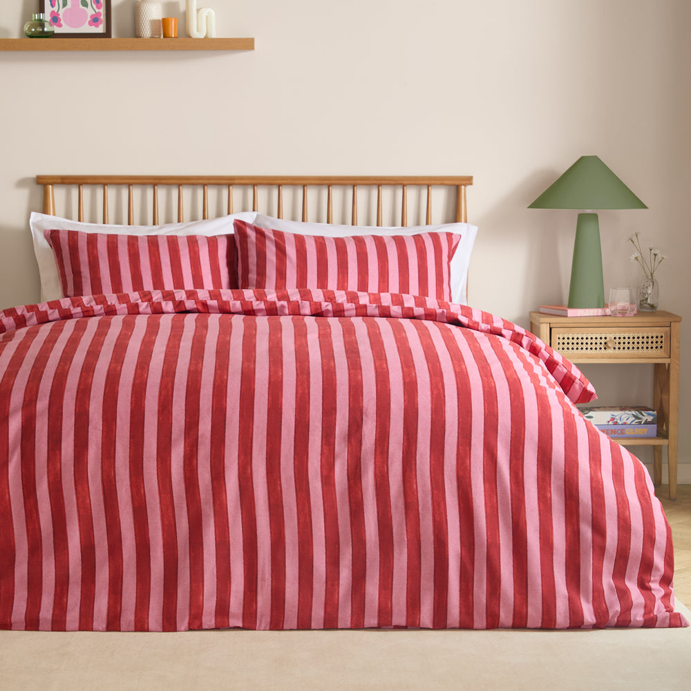 Dual Tone Striped Duvet Cover Set