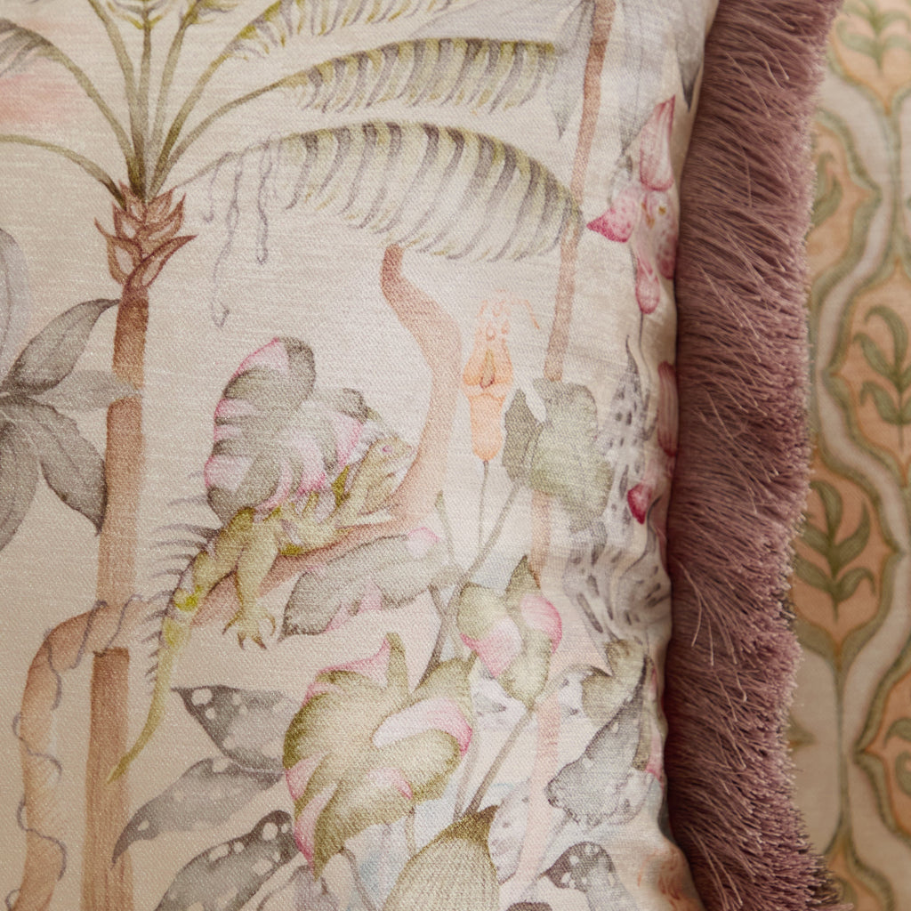 Elysian Canopy Printed Velvet Cushion