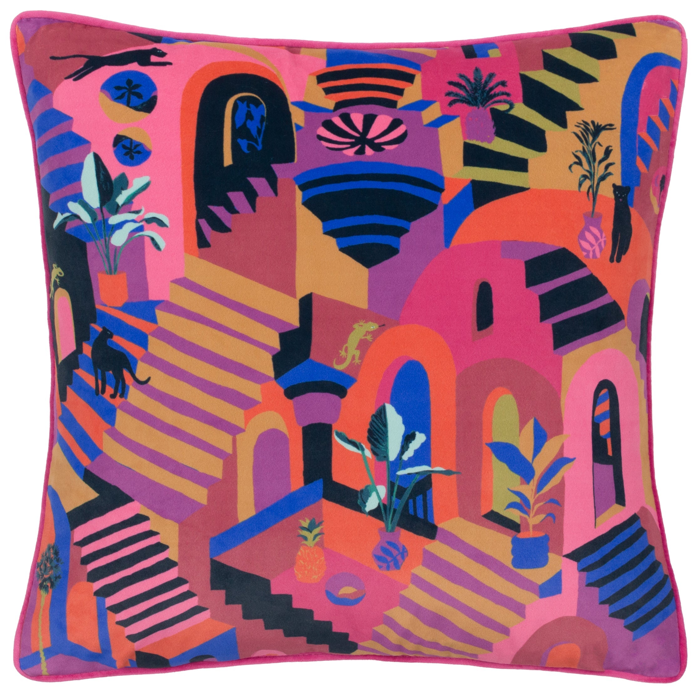 Eivissa Embroidered Velvet Cushion