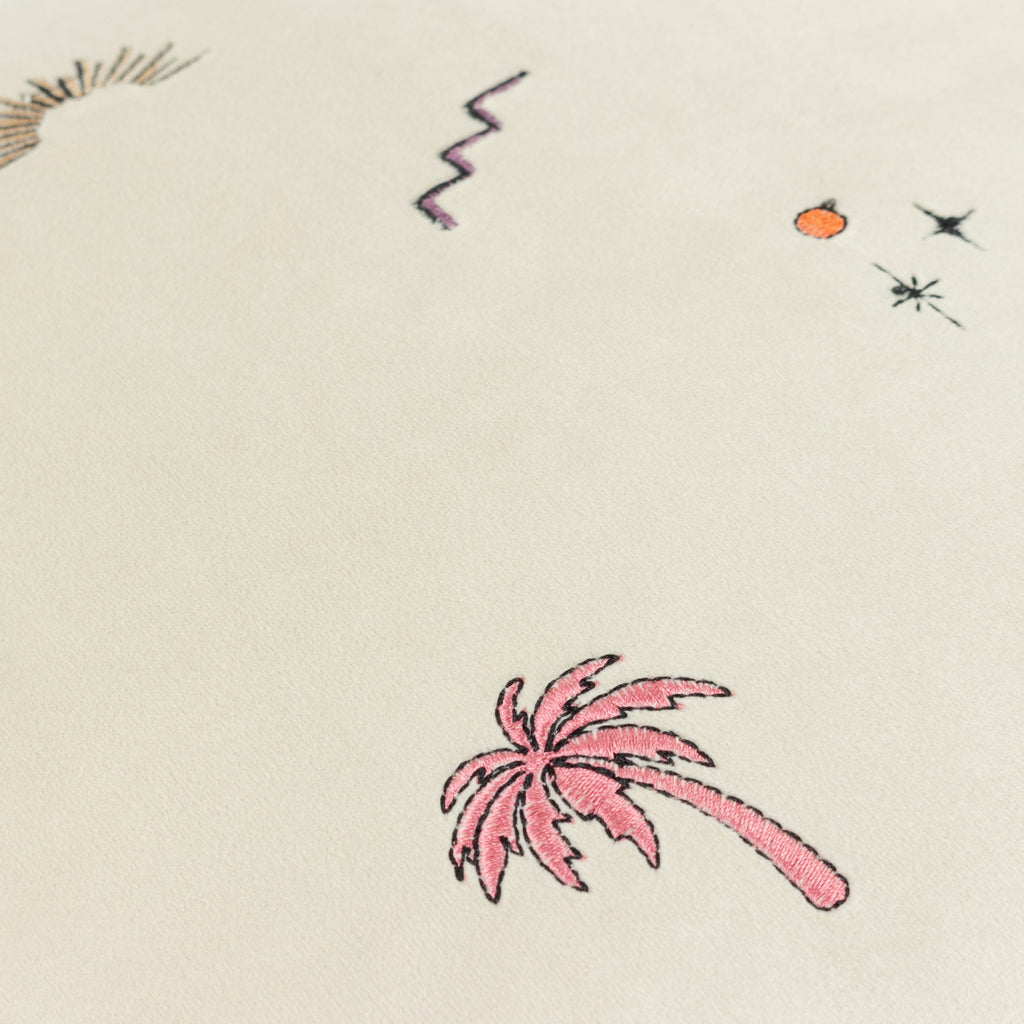 Eivissa Embroidered Velvet Cushion