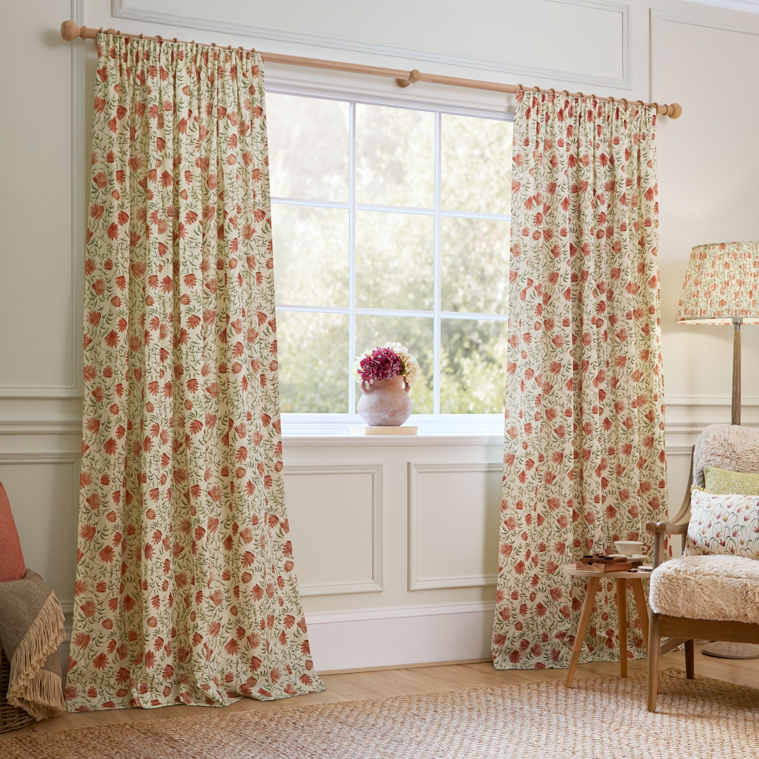 Elai Printed Pencil Pleat Curtains