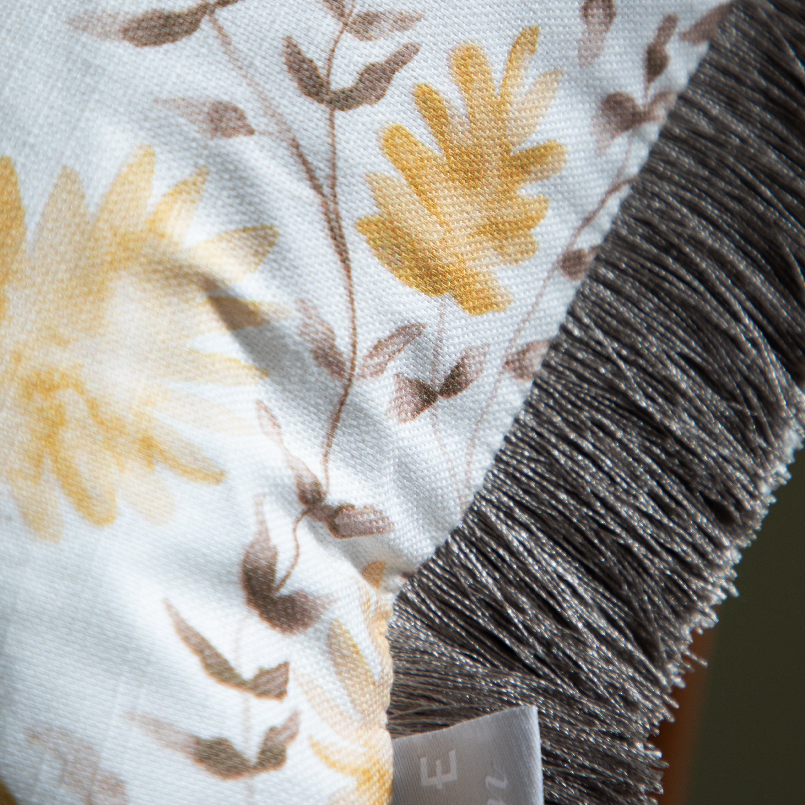 Elai Printed Ruche Fringe Cushion