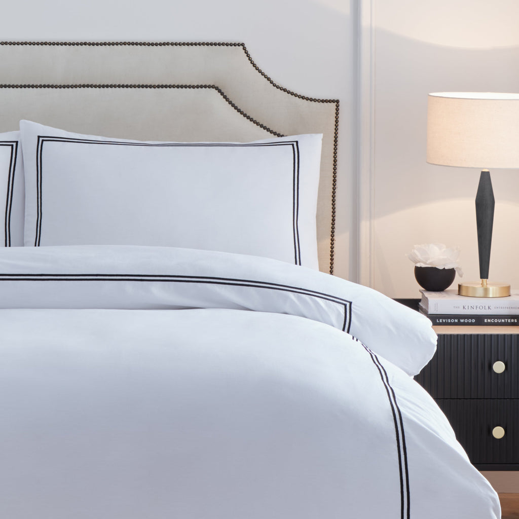 Elara Embroidered 100% Cotton Duvet Cover Set