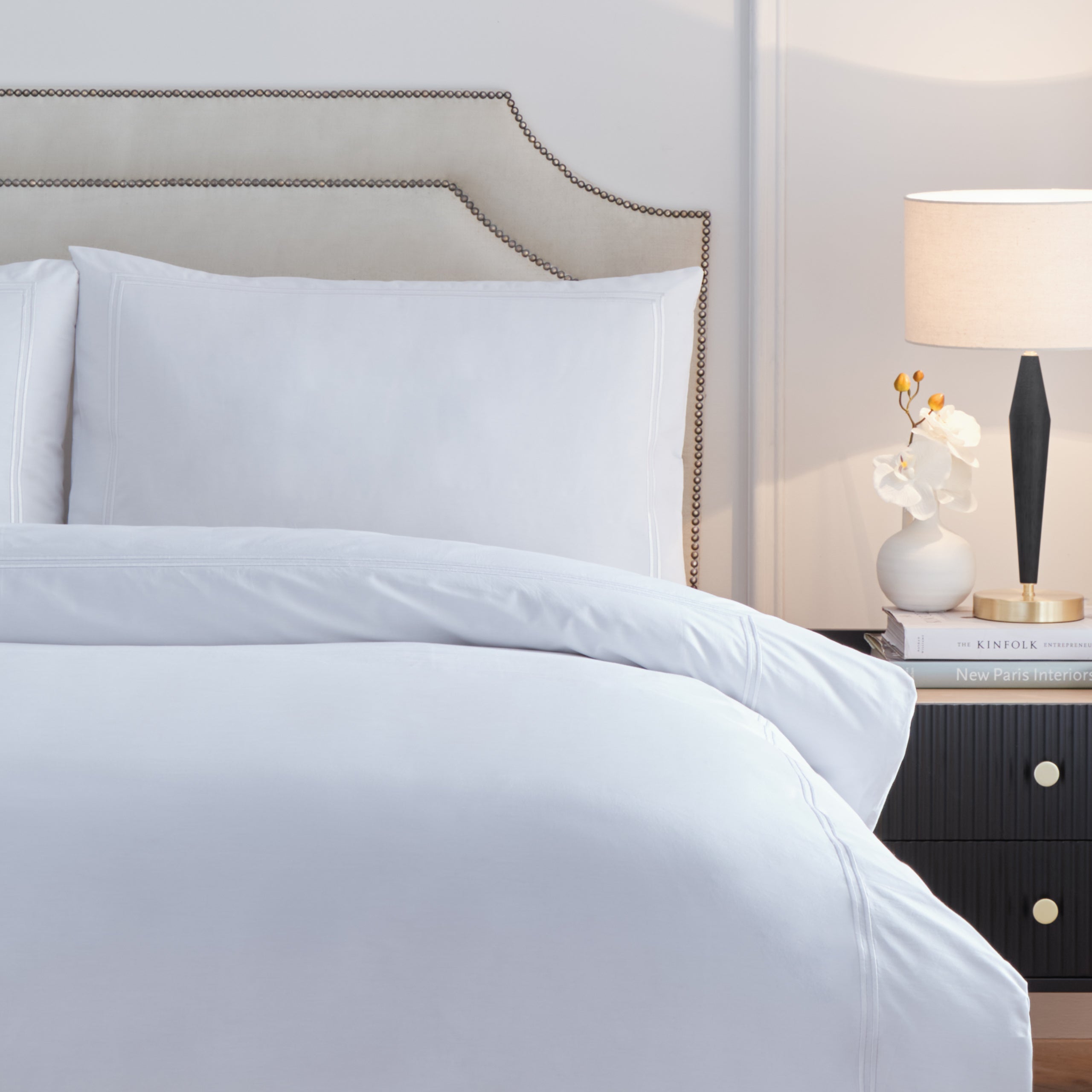 Elara Embroidered 100% Cotton Duvet Cover Set