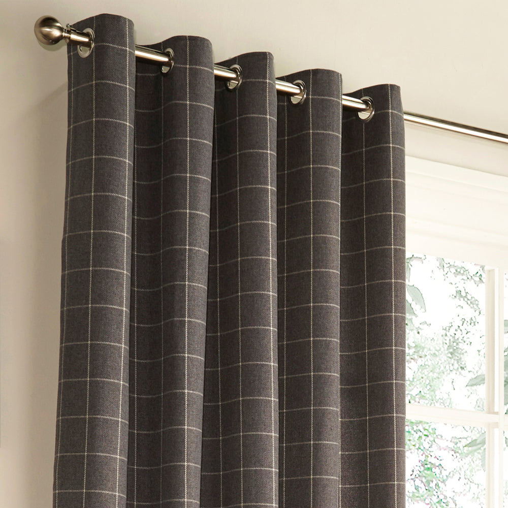Ellis Windowpane Check Eyelet Curtains