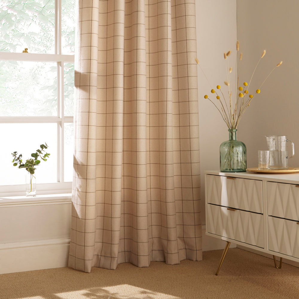Ellis Windowpane Check Eyelet Curtains