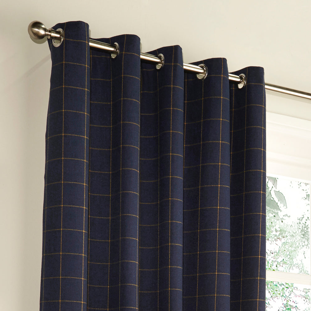 Ellis Windowpane Check Eyelet Curtains