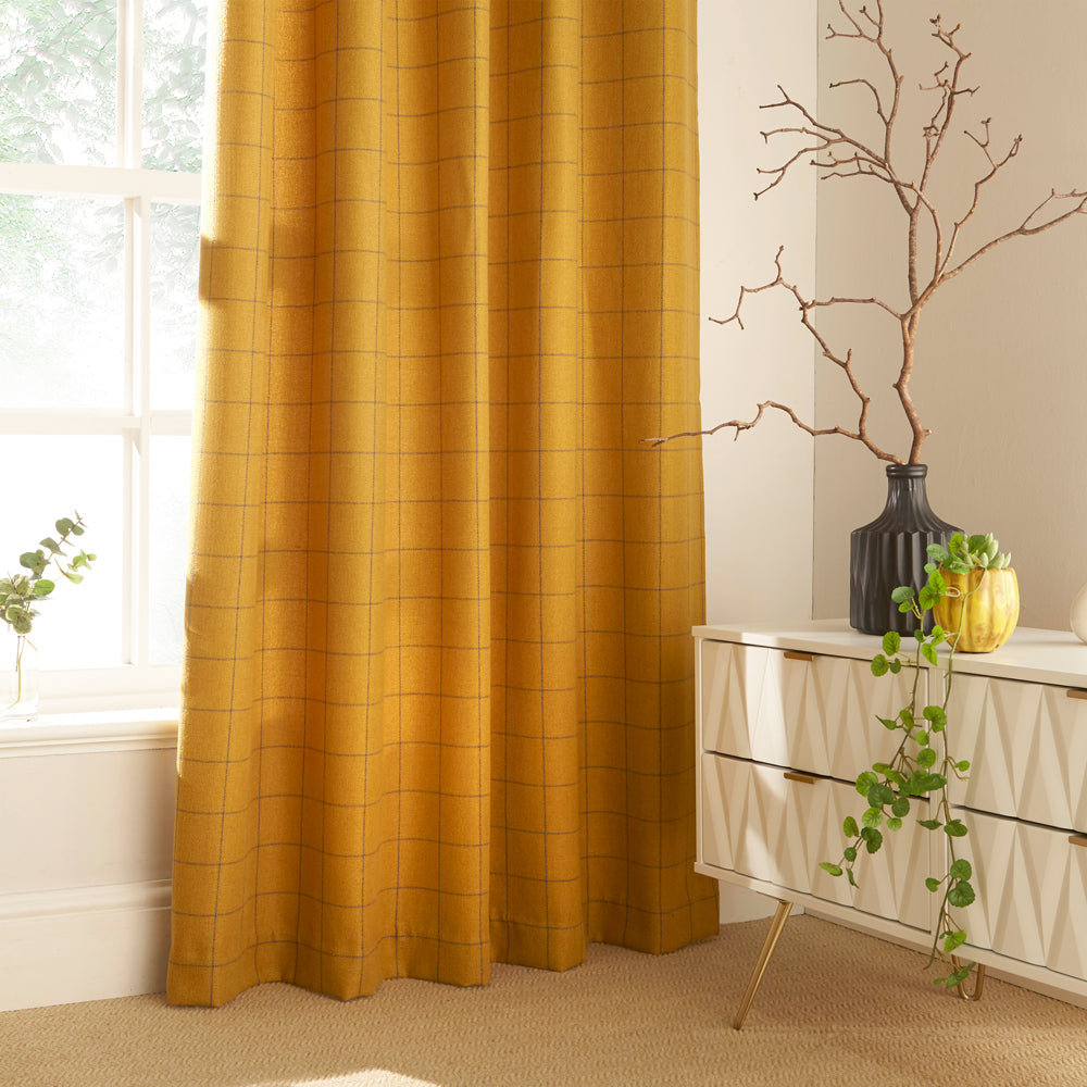Ellis Windowpane Check Eyelet Curtains