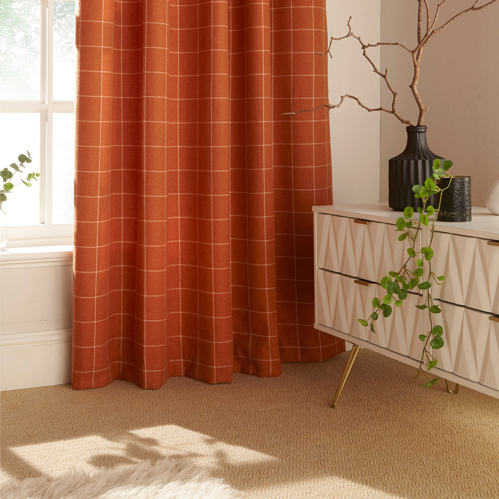 Ellis Windowpane Check Eyelet Curtains