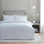 Elysia Pinch Pleat 100% Cotton Duvet Cover Set