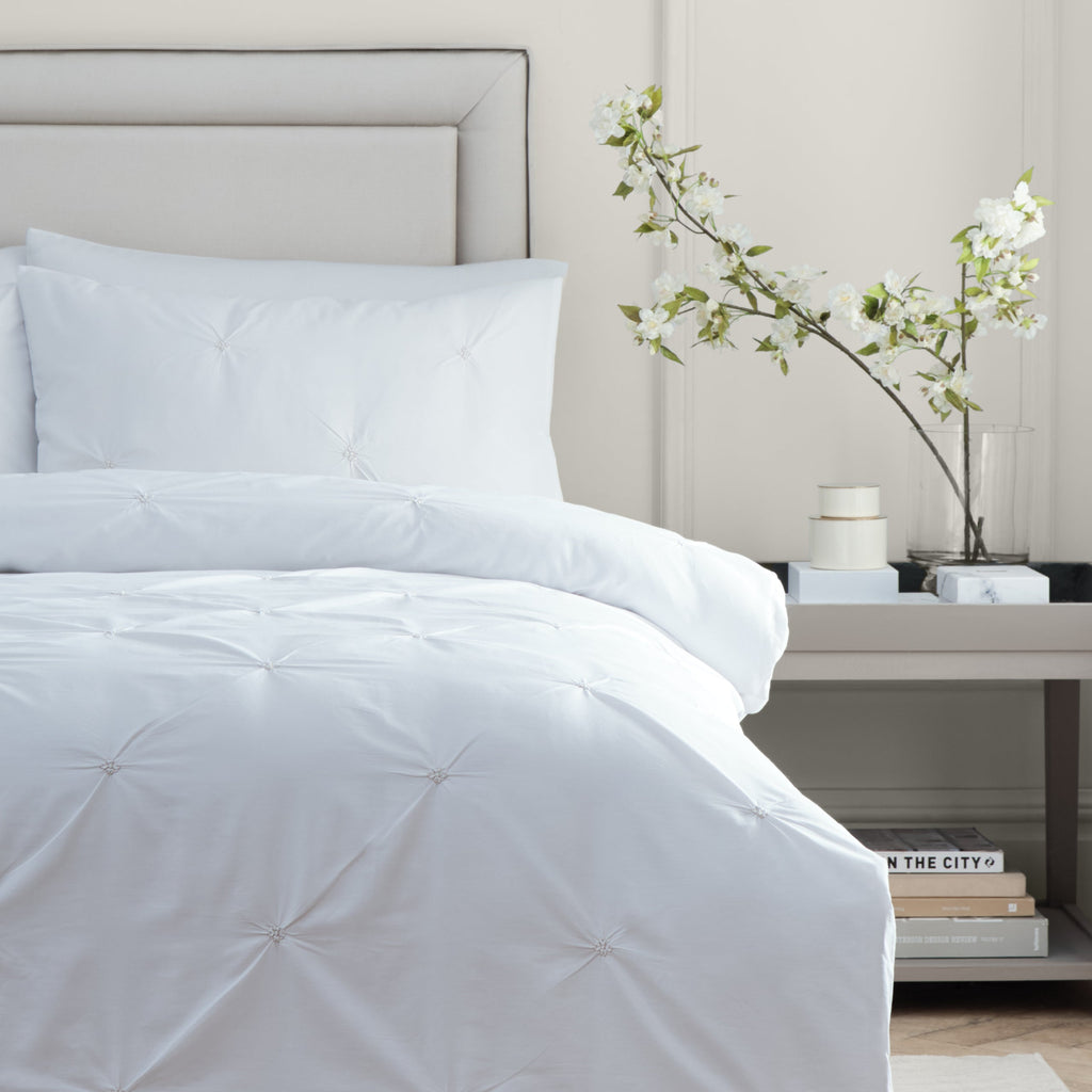 Elysia Pinch Pleat 100% Cotton Duvet Cover Set