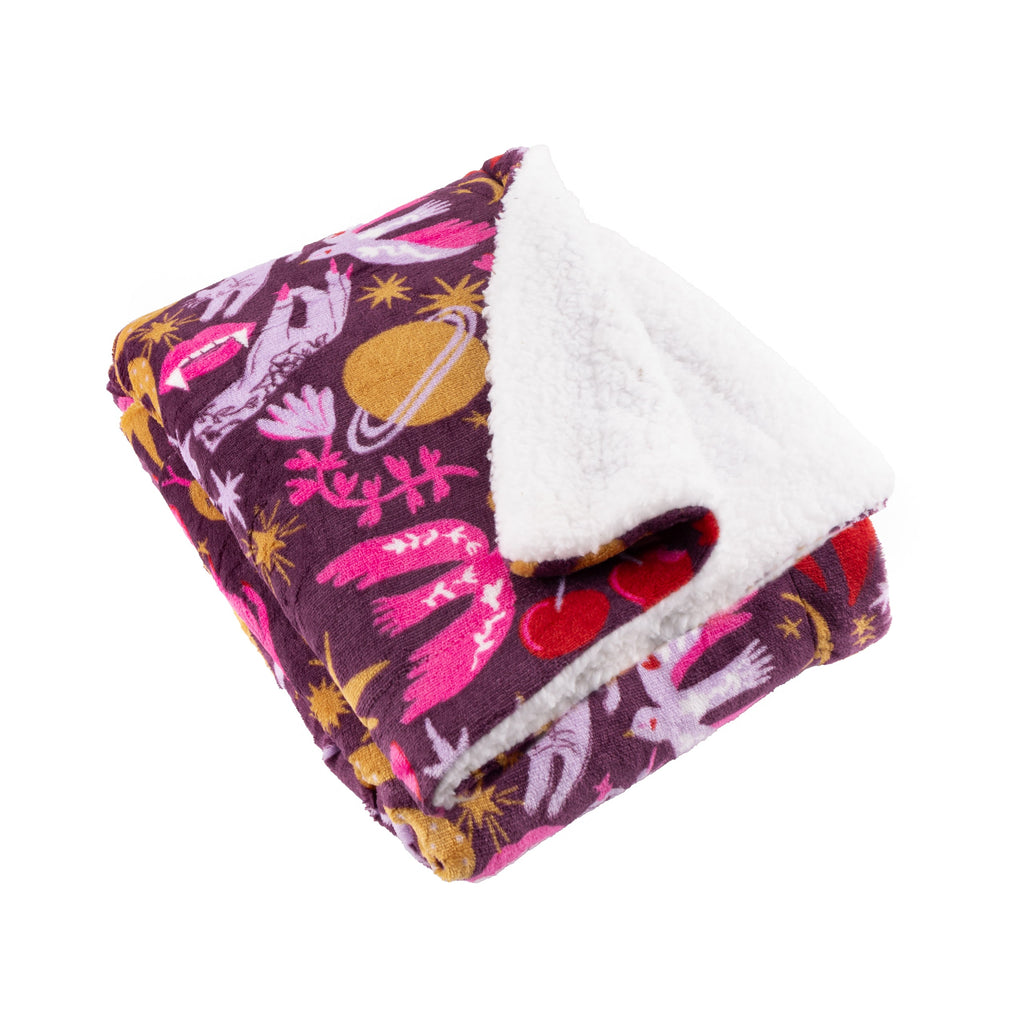 Enchanted Printed Sherpa Fleece Throw