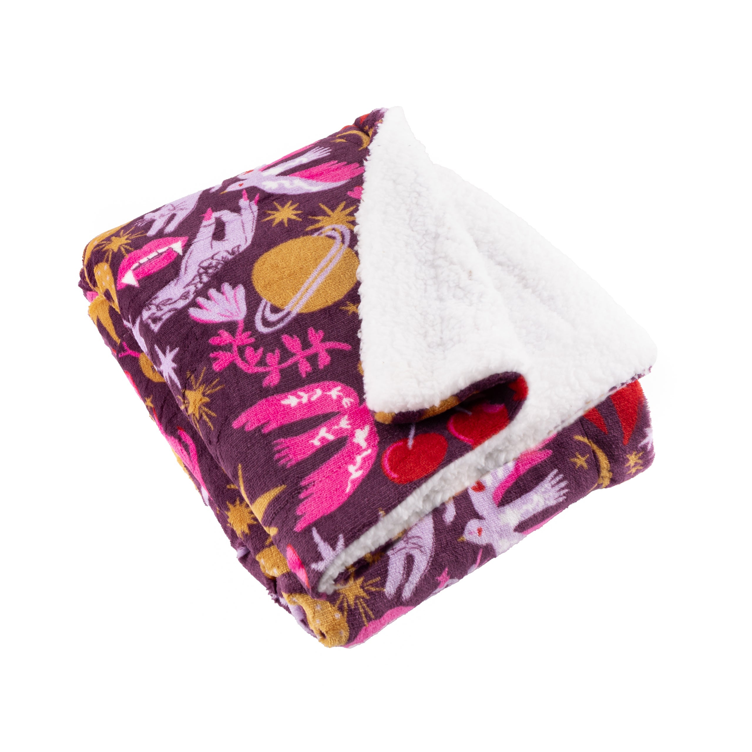 Enchanted Printed Sherpa Fleece Throw